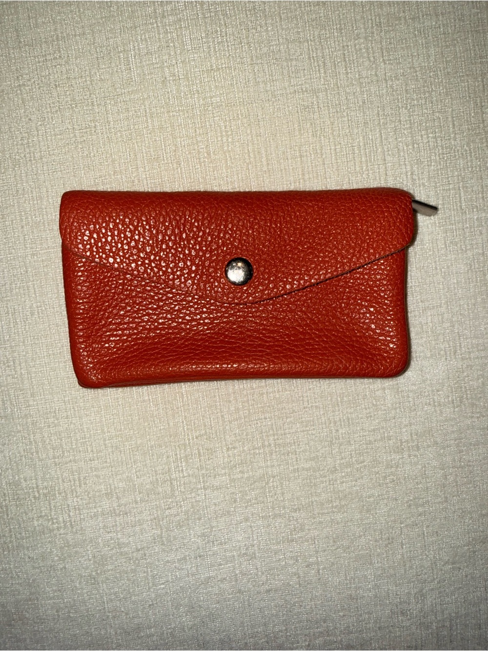 Italian Leather Envelope Wallet - orange
